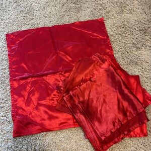 Pier 1 Red Satin Napkin Set